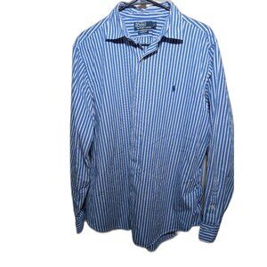 Polo Ralph Lauren Blue Striped Dress Shirt Classic Fit